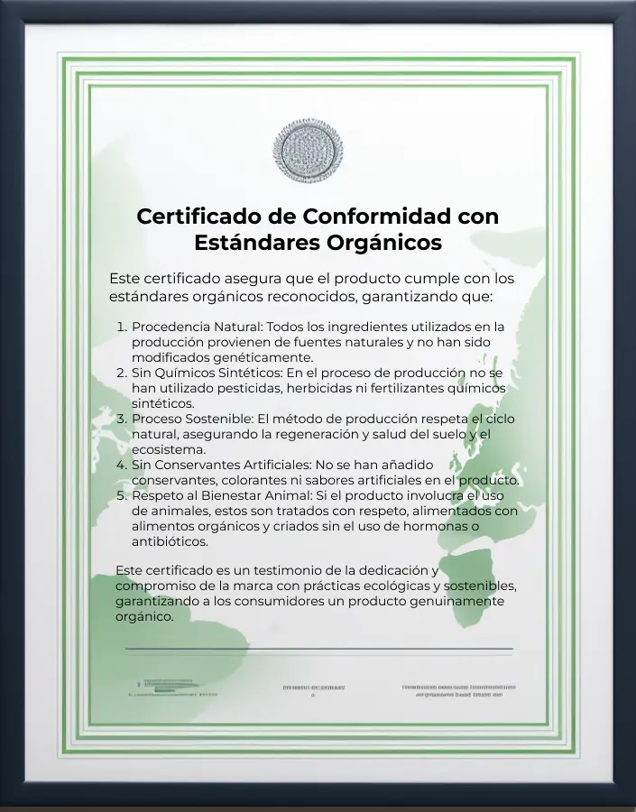 Certificado de Cumplimiento de Normas Orgánicas