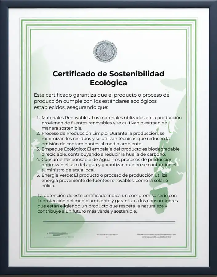 Certificado de Sostenibilidad Ecológica